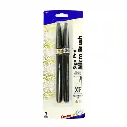 Pentel Signpen Microbrush Dor/Pla