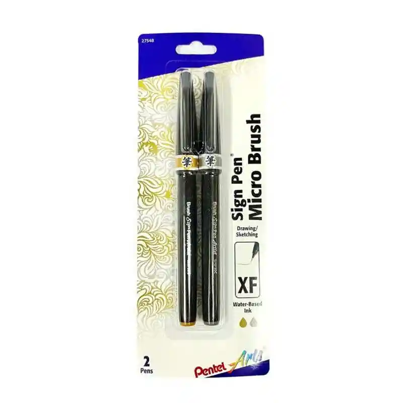 Pentel Signpen Microbrush Dor/Pla