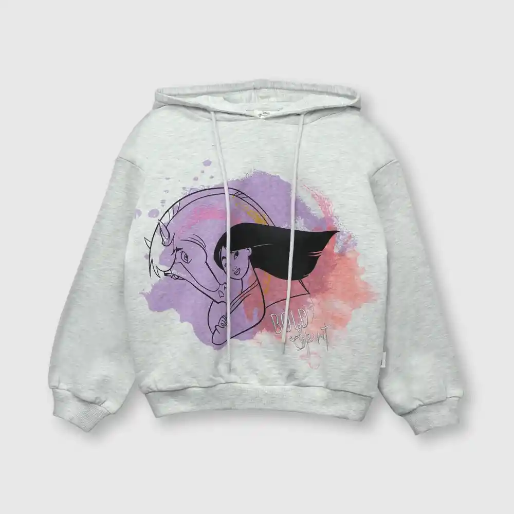 Polerón Mulan De Niña Gris Talla 12 Años