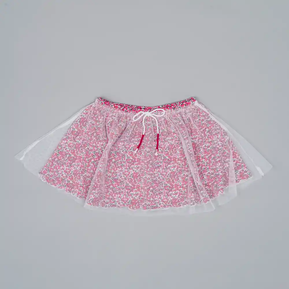 Falda Tull Broderie Niña Rosado Talla 12m