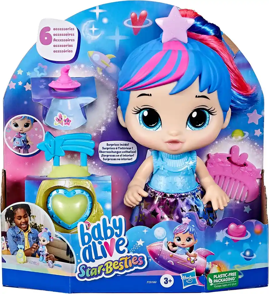 Baby Alive Muñeca Star Besties Pelo Azul F7359