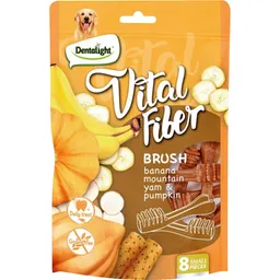 Dentalight Vital Fiber Snack Brush para Perro Calabaza