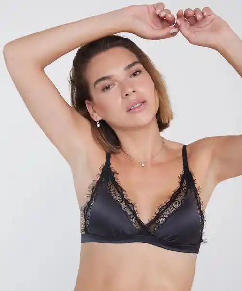 Bralette Dreamy Satinado Negro Talla XS Lounge