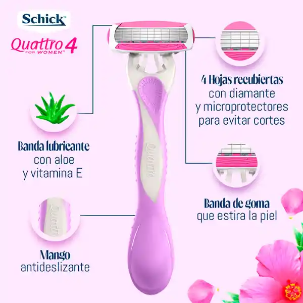 Schick Rastrillo Quattro 4 Hojas