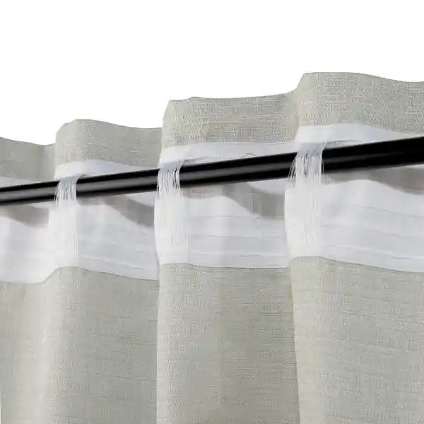 Set Cortina Texturada Con Presilla Gris 140 x 240 cm Casaideas