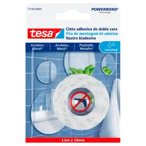 Tesa Cinta Adhesiva Doble Cara Montaje Resistente al Agua 1. 5 m