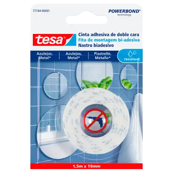 Tesa Cinta Adhesiva Doble Cara Montaje Resistente al Agua 1. 5 m