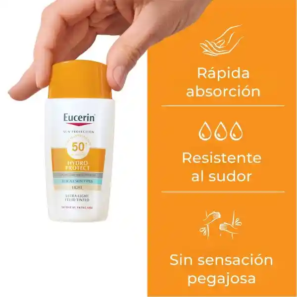 Eucerin Protector Solar Sun Face Hydro Fluid Tono Claro Spf 50+