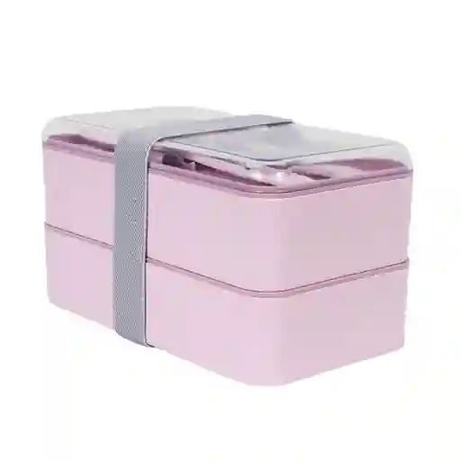 Miniso Contenedor Para Comida Doble Capa Rosa Capacidad 1000 mL