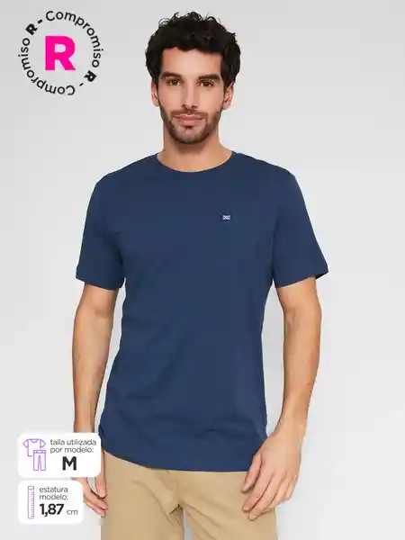 Regatta Polera Manga Corta cn Bas Azul Marino M SS25