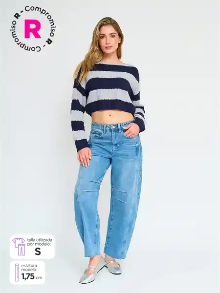 Index Suéter Manga Larga Ceraya Color Gris M S25