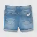 Bermuda De Bebé Mezclilla De Punto Niño Azul Talla 6/9m