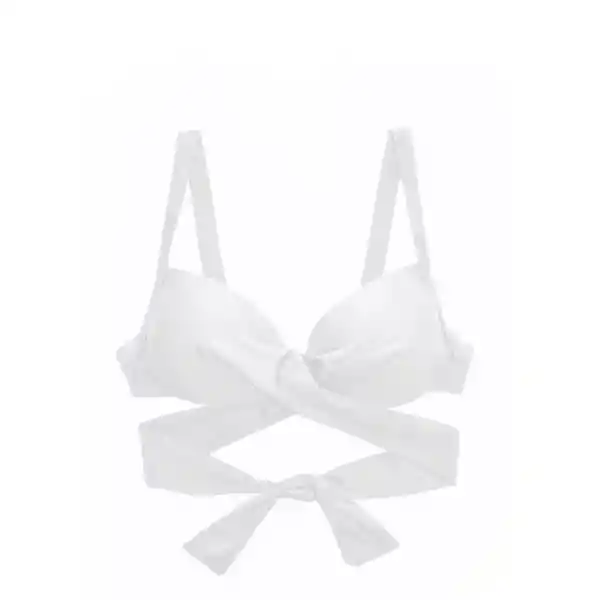 Bikini Estilo Sostén Con Barba Cruzado Color Blanco T. XL Samia