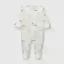 Enterizo Osito Frutas Yoga Bebé Niña Blanco Talla 0/3m