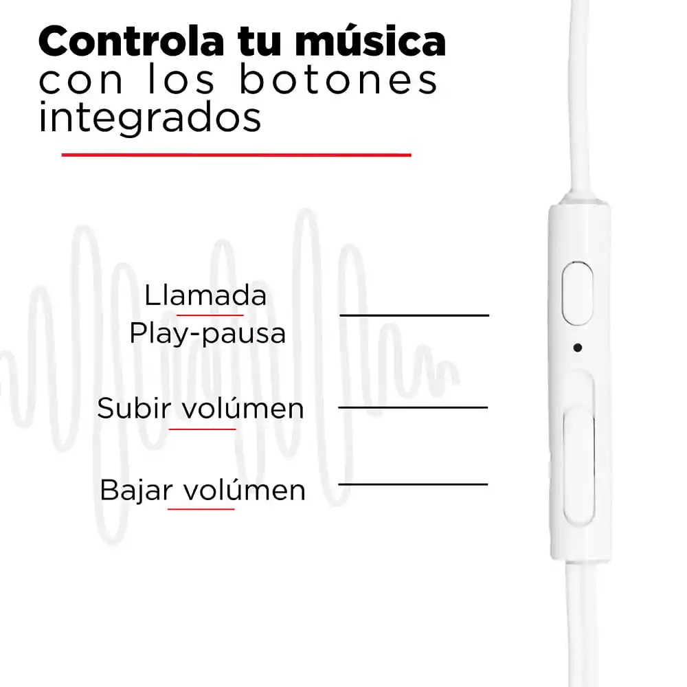 Miniso Audifonos De Cable 1318 Blanco 11m