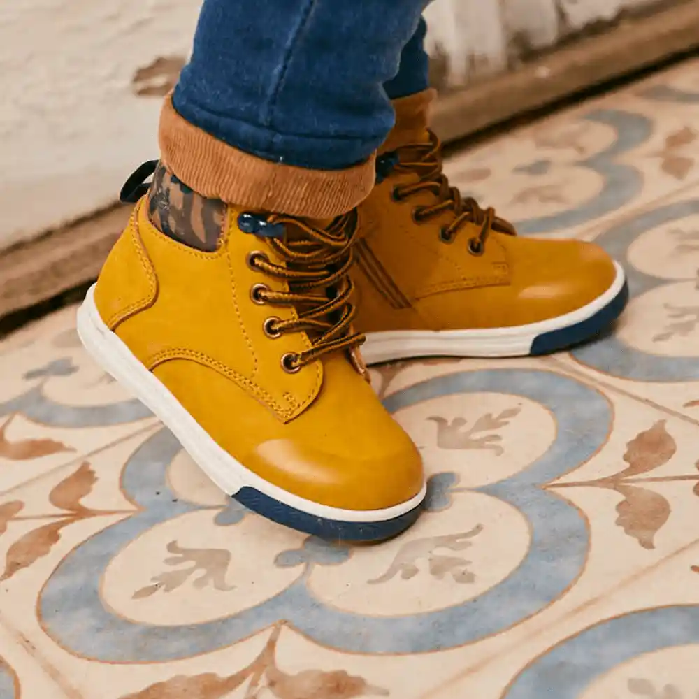 Botines Urbano Camuflaje Niño Mostaza Talla 26