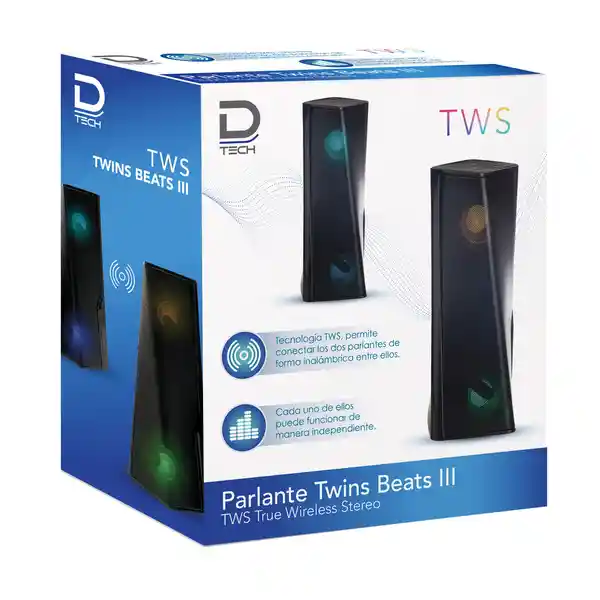 Datacom Parlante Twins Beats 3 Speaker Tws Rubber Blac 505841