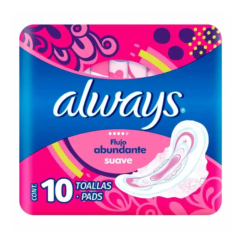 Always Toalla Femenina Suave Flujo Abundante