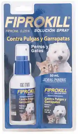 Spray Contra Pulgas y Garrapatas Display Fiprokill 50ml