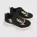 Zapatillas Velcro Elástico Chunky Negro Talla 32