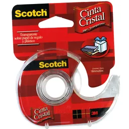 Scotch Cinta Cristal con Dispensador 18 MM X 20 M