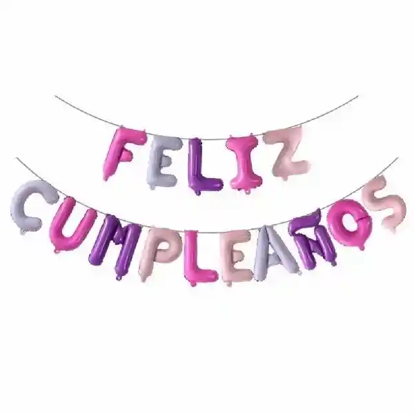 Globo Feliz Cumpleaños Colores Pastel