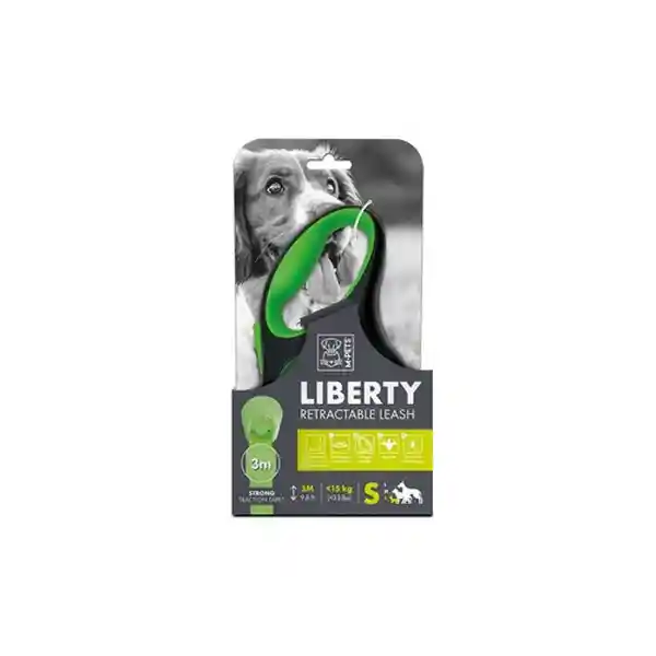 Mpets Correa Para Perro Retráctil Liberty Verde Small