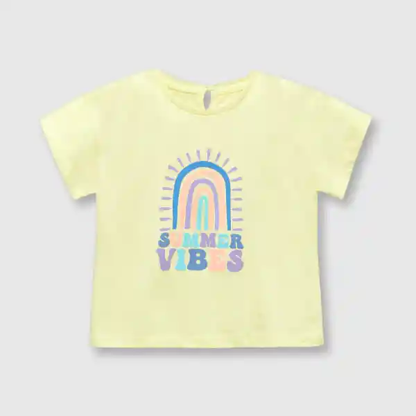 Polera Arcoíris Sun de Bebé Niña Amarillo Talla 3/6M Colloky