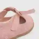 Zapatillas Reina Velcro Floreada Niña Rosado Talla 25