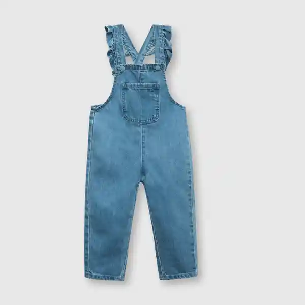 Jardinera de Mezclilla Light Bebé Niña Denim Talla 36M Colloky