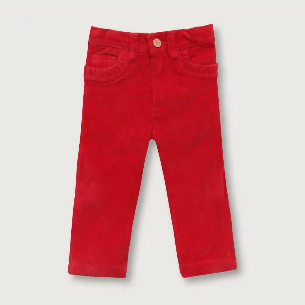 Pantalón De Pana Para Niña Guinda Talla 12 Meses