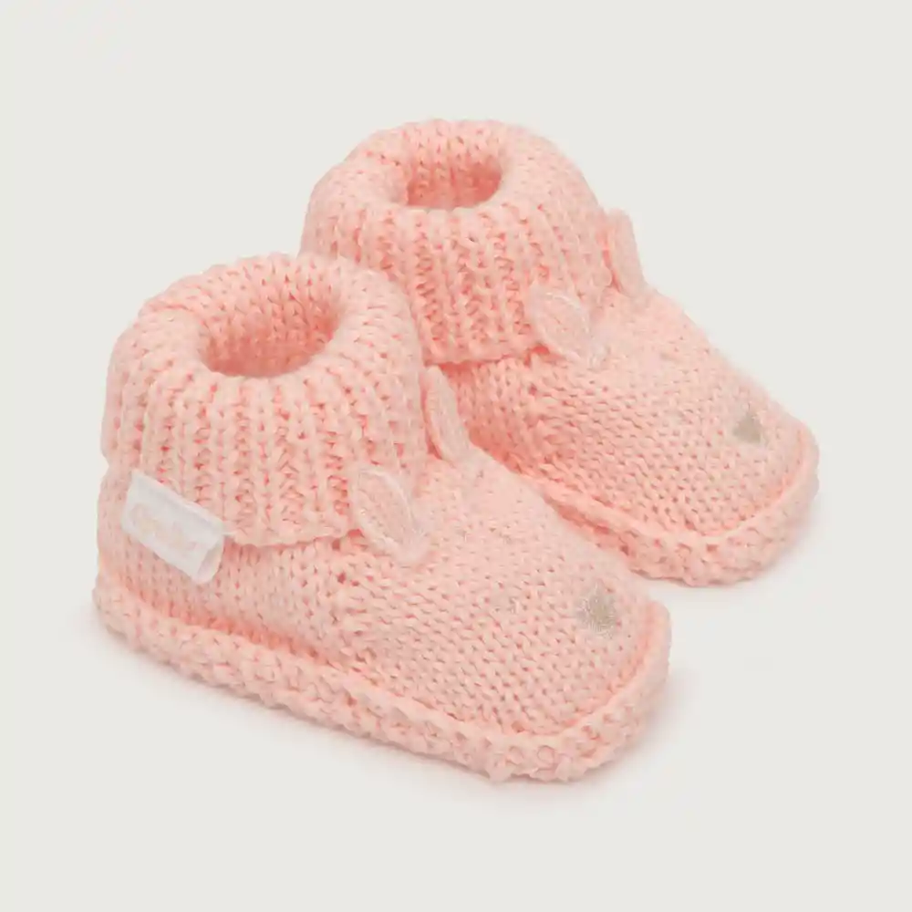 Pantuflas Carita Niña Rosada Talla Tu