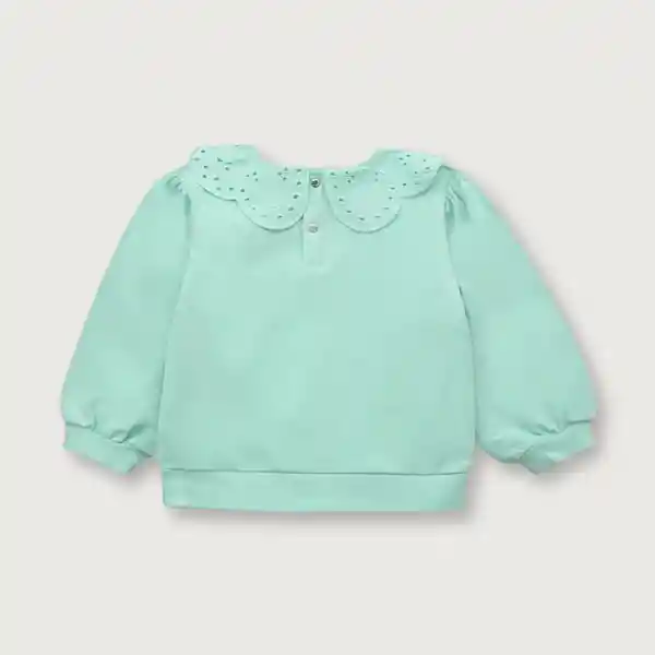 Polerón Cuello Bobo de Niña Aqua Talla 6M Opaline