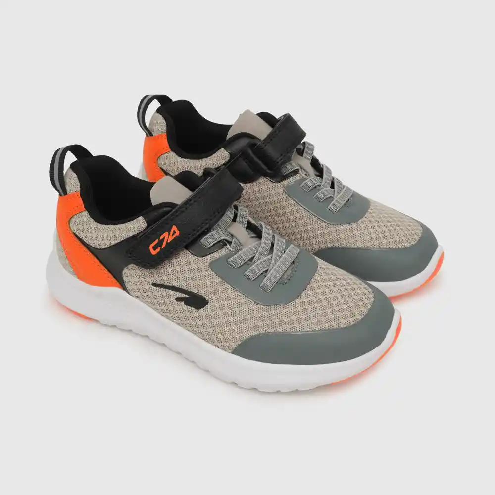 Zapatillas Deportiva Caña Baja Niño Gris/naranja 34
