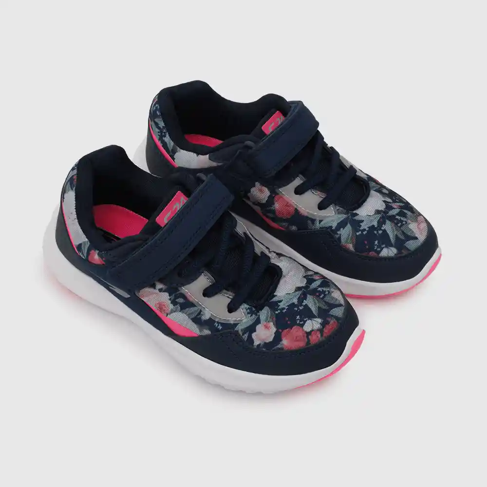 Zapatillas Deportivas Con Flores Niña Azul Talla 34
