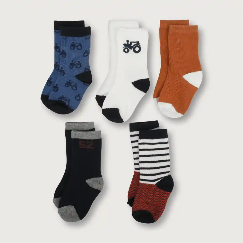 Pack Calcetines De Niño Campestre Rojo Talla 17/19