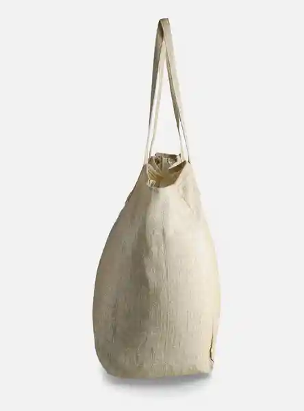 Bolso de Lino Beige Brillante