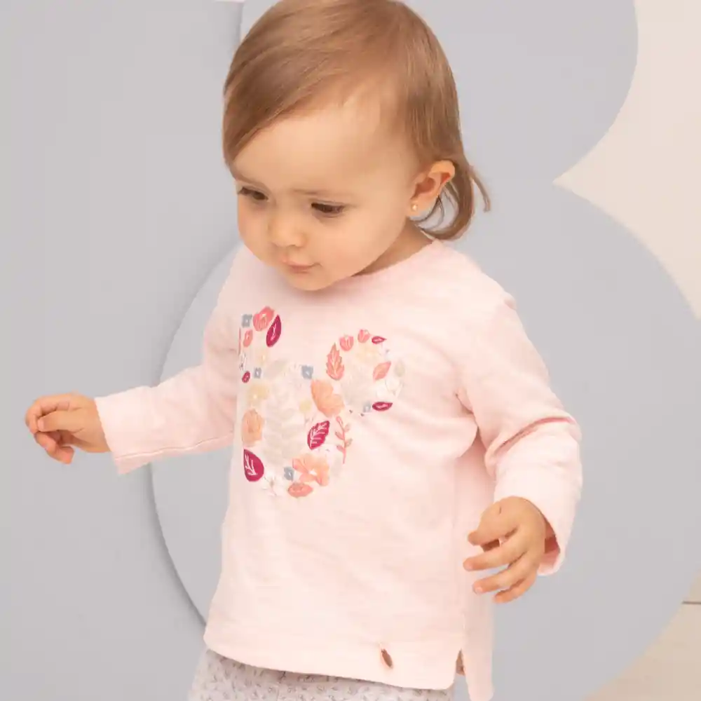 Polera De Disney Niña Rosada Talla 9m