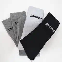 Spalding Calcetines Negros/Blanco/Gris