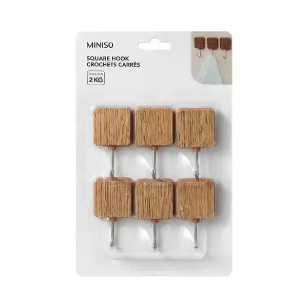 Miniso Gancho Adhesivo Patrón de Madera