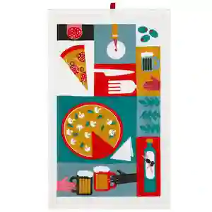 Paño Cocina de Algodón Velour Estampado Colorido