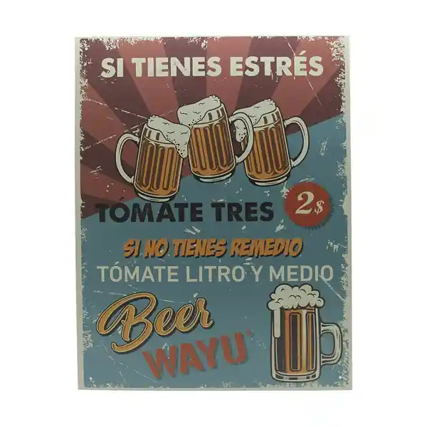 Wayu Cuadro Decorativo Beer 30 cm