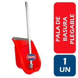 Virutex Pala Plegable con Mango Punta Goma Color Rojo