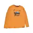 Polera Manga Larga Niño Color Mostaza Talla 8 A Pillin