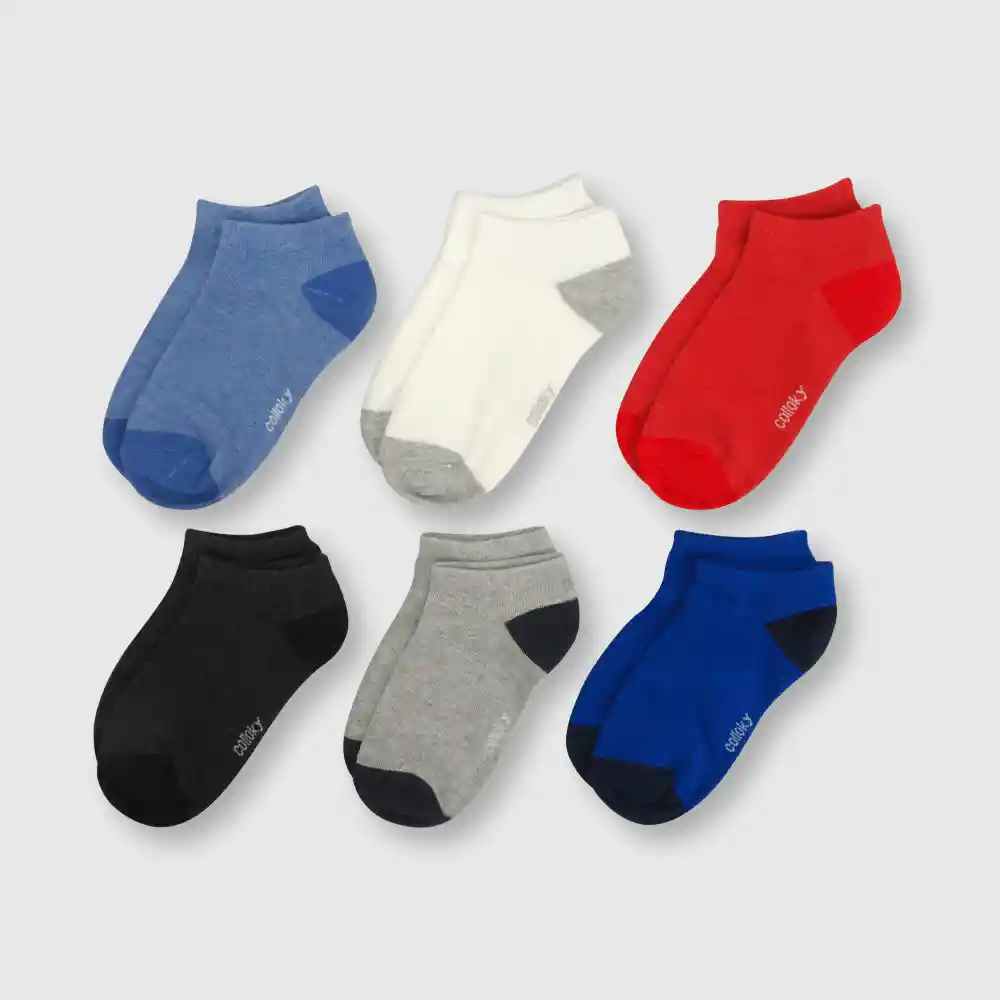 Pack Calcetines Corto De Niño Azul Talla 34/37