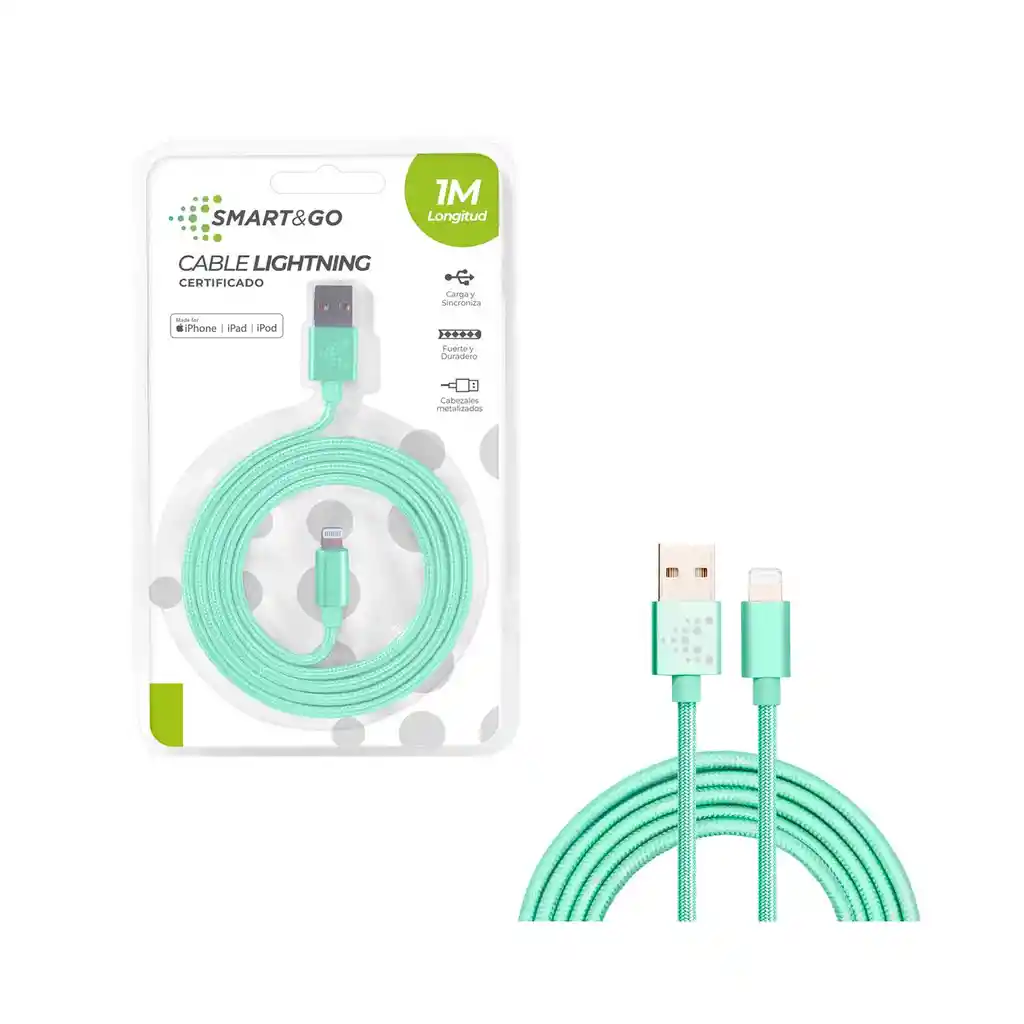 Smart & Go Cable Micro Usb Color Menta