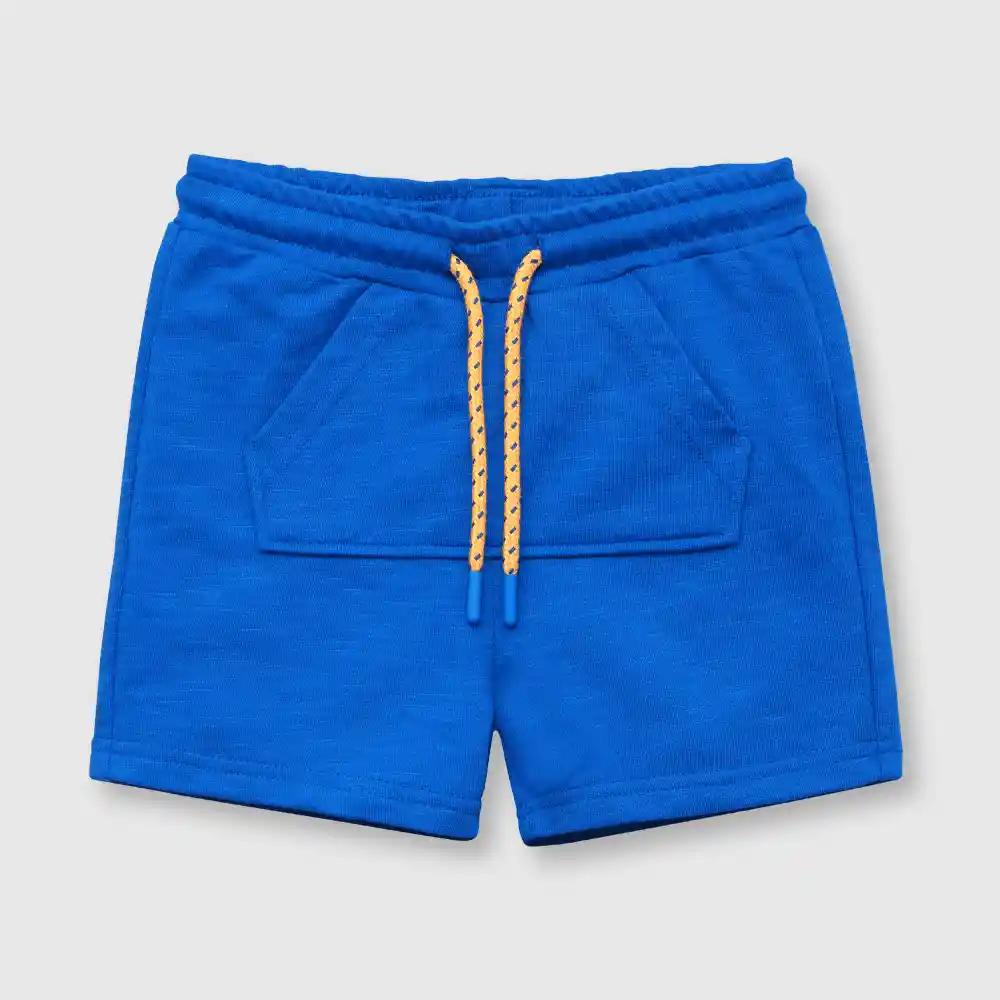 Bermuda Con Bolsillo De Bebé Niño Azul Talla 6/9m