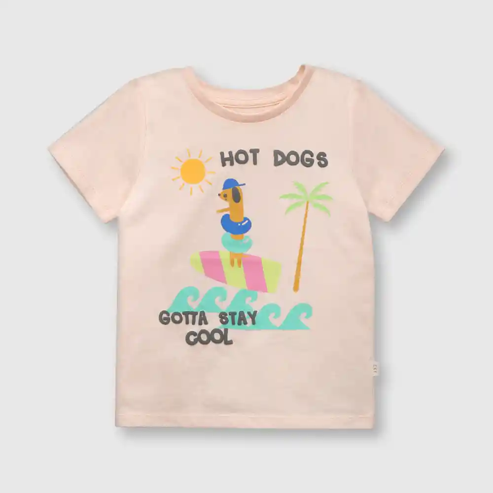Polera Estampada De Bebé Niño Damasco Talla 36m