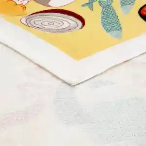 Paño Cocina de Algodón Velour Estampado Amarillo