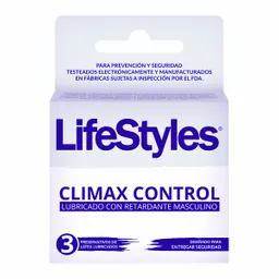 Lifestyles Preservativos de Látex Lubricados con Retardante Masculino Clímax Control